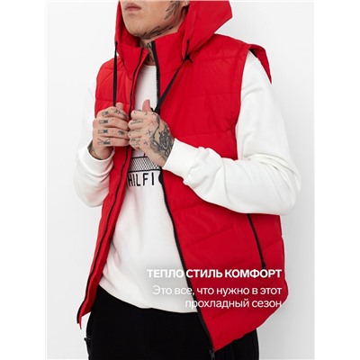 Жилет утепленный мужской, цвет красный, размер 50