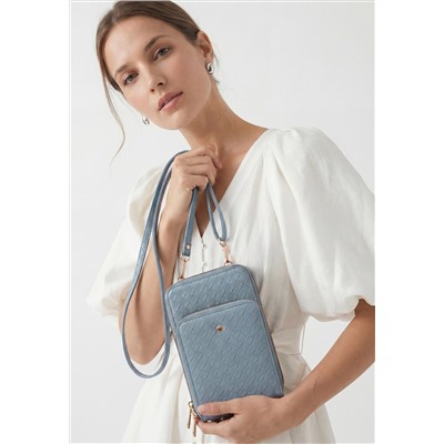 Женская мини-сумка, цвет дымчато-голубой