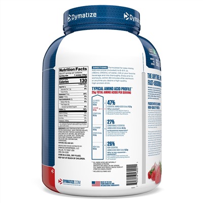 Dymatize Nutrition, Elite 100% Whey Protein, Strawberry Blast, 5 lbs (2.27 kg)