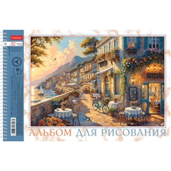 Альбом для рисования 32л на спирали "Курортный городок" перфорация на отрыв (000179) 32А4Всп Хатбер