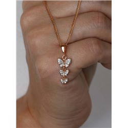 Подвеска из золочёного серебра с фианитами - Бабочки п-036р200