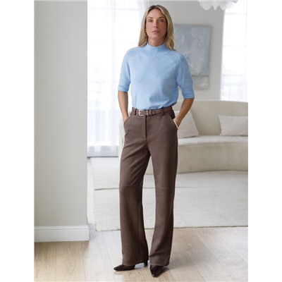 Прямы брюки из искусственной замши