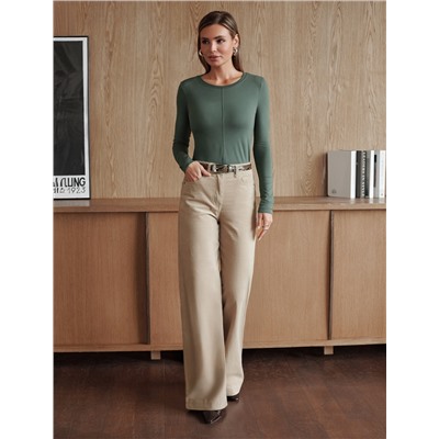 Лонгслив из премиального хлопка с эластаном