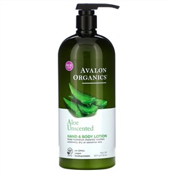 Avalon Organics, лосьон для рук и тела с алоэ без запаха, 907 г (32 унции)