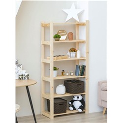Стеллаж деревянный, 6 полок, сосна, 170×74×37.5 см, усиленный