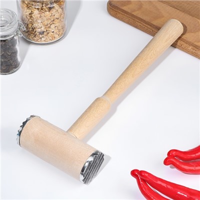 Молоток для мяса, дерево, металл, 30.5×9.5×4.5 см