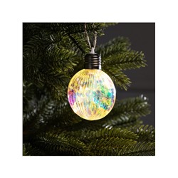 Ёлочный шар «Ретро шар», 8×10.5 см, 5 LED, от батареек LR44×3, свечение тёплое белое