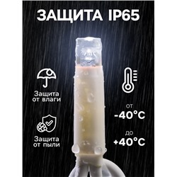 УЦЕНКА Гирлянда «Бахрома» 3×0.9 м, IP65, УМС, белая нить каучук, 144 LED, свечение белое, 220 В