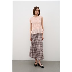 Юбка  SKRT2534_Brown Checkers/Коричневый, белый