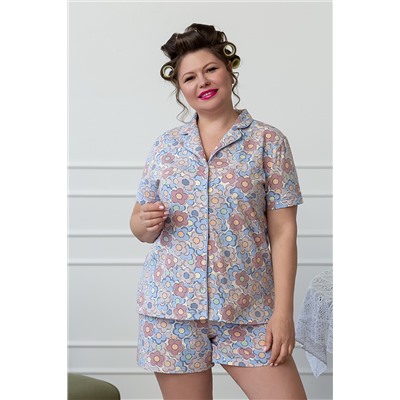 Пижама жен(жакет к/рук, шорты) Mia Cara SS23WJ376 Antuanetta цветы