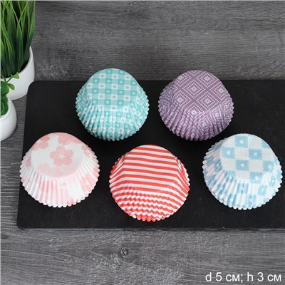 Форма для выпечки 5*3 см, набор 100 штук / 003-731 /уп 288/ бумажные