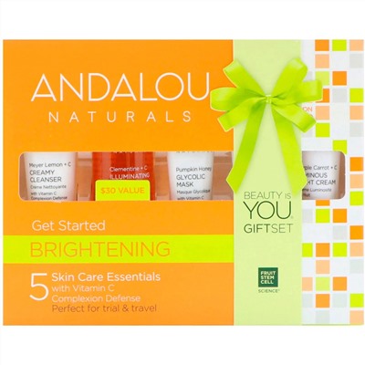 Andalou Naturals, Get Started Brightening, набор средств для ухода за кожей из 5 предметов