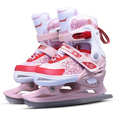 Коньки (размер S31-34) красно-розовые