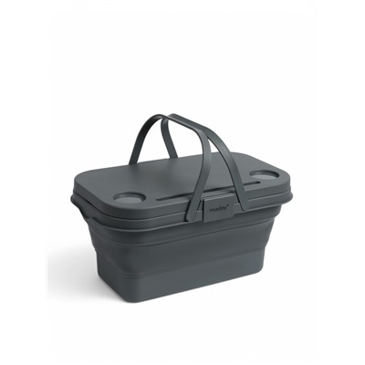 Корзина - столик Maclay 2 в 1, складная, 47 х 28,5 х 23,5 см, стол 45 х 28 х 16 см, серая
