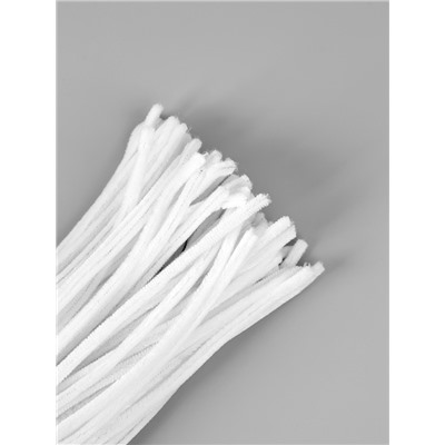 Синельная проволока, набор 100 шт, размер 1 шт 30х0,8 см, цвет белый