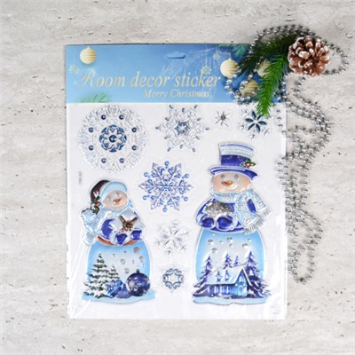 Наклейка новогодняя 38х30 Новый год / 610-286 /уп 12/420/ (Дед Мороз )