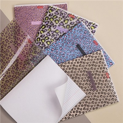 Тетрадь  48л клетка пластиковая обложка 300мкм "LEO-принт" (092368) Хатбер