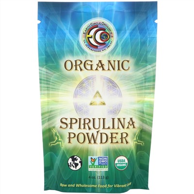 Earth Circle Organics, Органический порошок из спирулины, 113 г (4 унции)