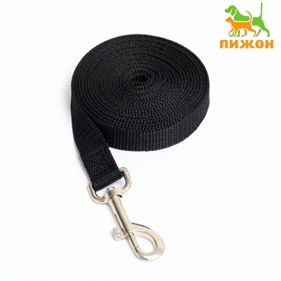 Поводок, 3 м × 2 см, чёрный