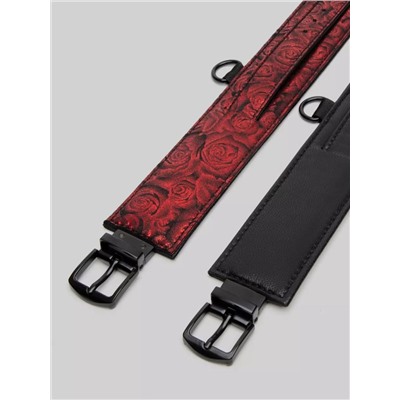 Красно-черные оковы Reversible Faux Leather Ankle Cuffs