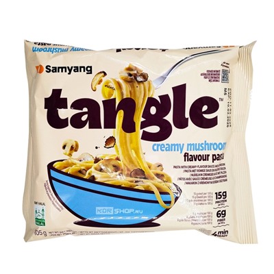 Паста б/п со сливочным соусом и грибами Tangle Creamy Mushroom Flavour Pasta Samyang, Корея, 105 г Акция