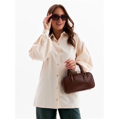 Рубашка женская с объёмными рукавами MINAKU: Casual Collection, размер 50, цвет молочный
