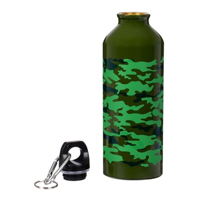 Бутылка для воды, 500 мл, корпус из алюминия, милитари