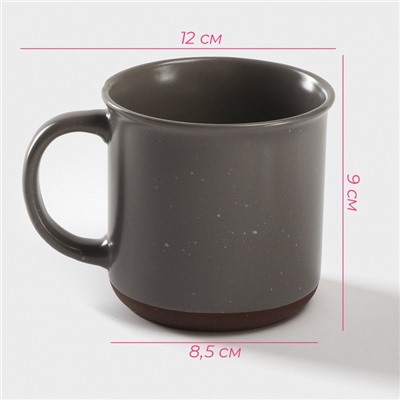 Кружка Доляна «Клео», 330 мл, керамика, цвет серый