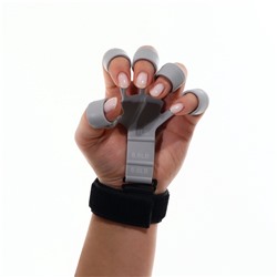 Массажёр для разработки рук и пальцев, с манжетом, 8×14×2.8 см, серый