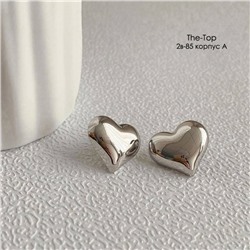 Серьги объемные сердечки