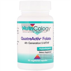 Nutricology, Фолат QuatreActiv, 90 вегетарианских капсул