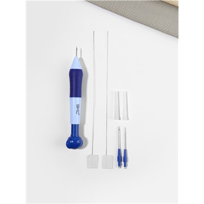 Игла для вышивания TEIRA, для ковровой техники, d=1.3/1.6/2.2 мм, с нитевдевателями, голубая, синяя