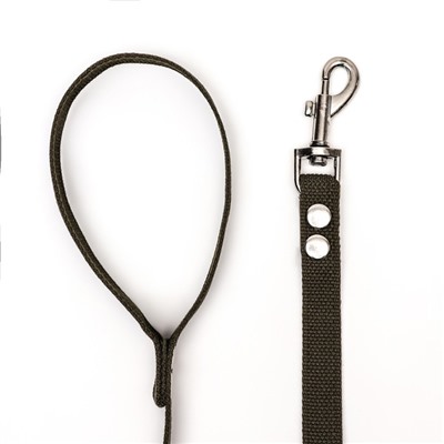 Брезентовый поводок, 3 м × 2 см, тёмно-зелёный