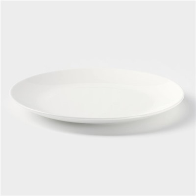 Тарелка фарфоровая обеденная с утолщённым краем Wilmax Olivia Pro, d=23 см, белая