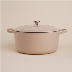 Кастрюля SL Home, 6 л, d=28 см, h=12.5 см, индукция, с эмалированным покрытием, чугун, бежевая