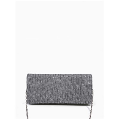 Сумка-клатч женская вечерняя на магните, на цепочке, блестящая, серебристая