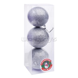 Набор елочных шаров (8см*3шт) серебро