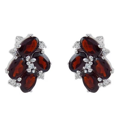Серьги из серебра гранат, Пафос
