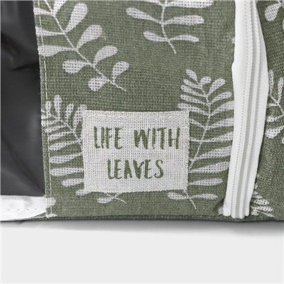 Кофр для хранения вещей Доляна Leaves, 39×29×20 см, 24 л, зелёный