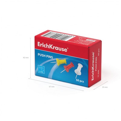 Кнопки силовые  50шт цветные 24877 ErichKrause