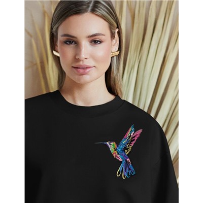 Футболка из эластичного футера с авторским принтом