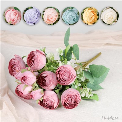 Цветок искусственный Букет роз 44 см / BR-92 /уп 240/
