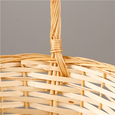 Корзина плетёная для хранения Helgh, из лозы, с ручкой, бежевая, набор 3 шт.