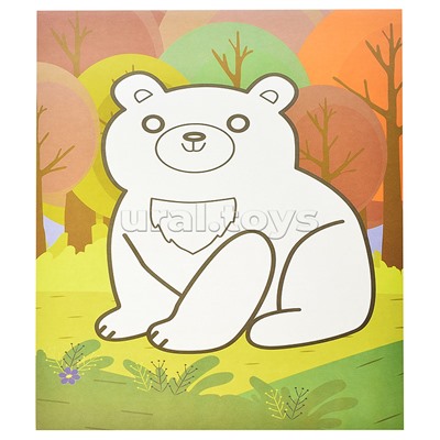 Раскраска пластилином "Лесные жители" 4 карт. А4 в папке