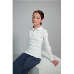 Блузка-поло в рубчик для девочки Happyfox