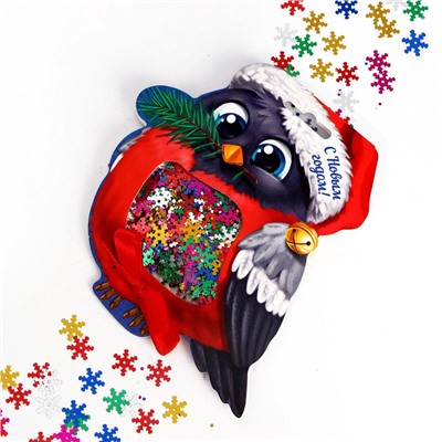 УЦЕНКА Праздничное конфетти «С Новым Годом!»Снегирь, цветные снежинки 14 г