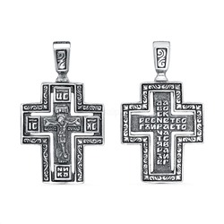 Крест из чернёного серебра - 2,8 см 925 пробы Кр-178ч