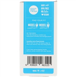 Lunette, Многоразовая менструальная чашечка, модель 1, для легких и нормальных выделений, фиолетовая, 1 чашечка