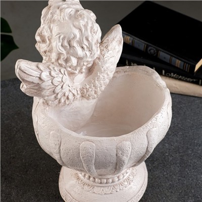 Декоративное кашпо для цветов «Ангел в вазе», 1.2 л, 20×35×23 см, гипс, белое