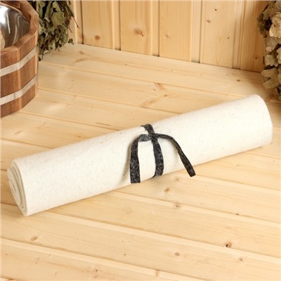 Коврик - лежак для бани и сауны, 160×50 см, войлок, светлый